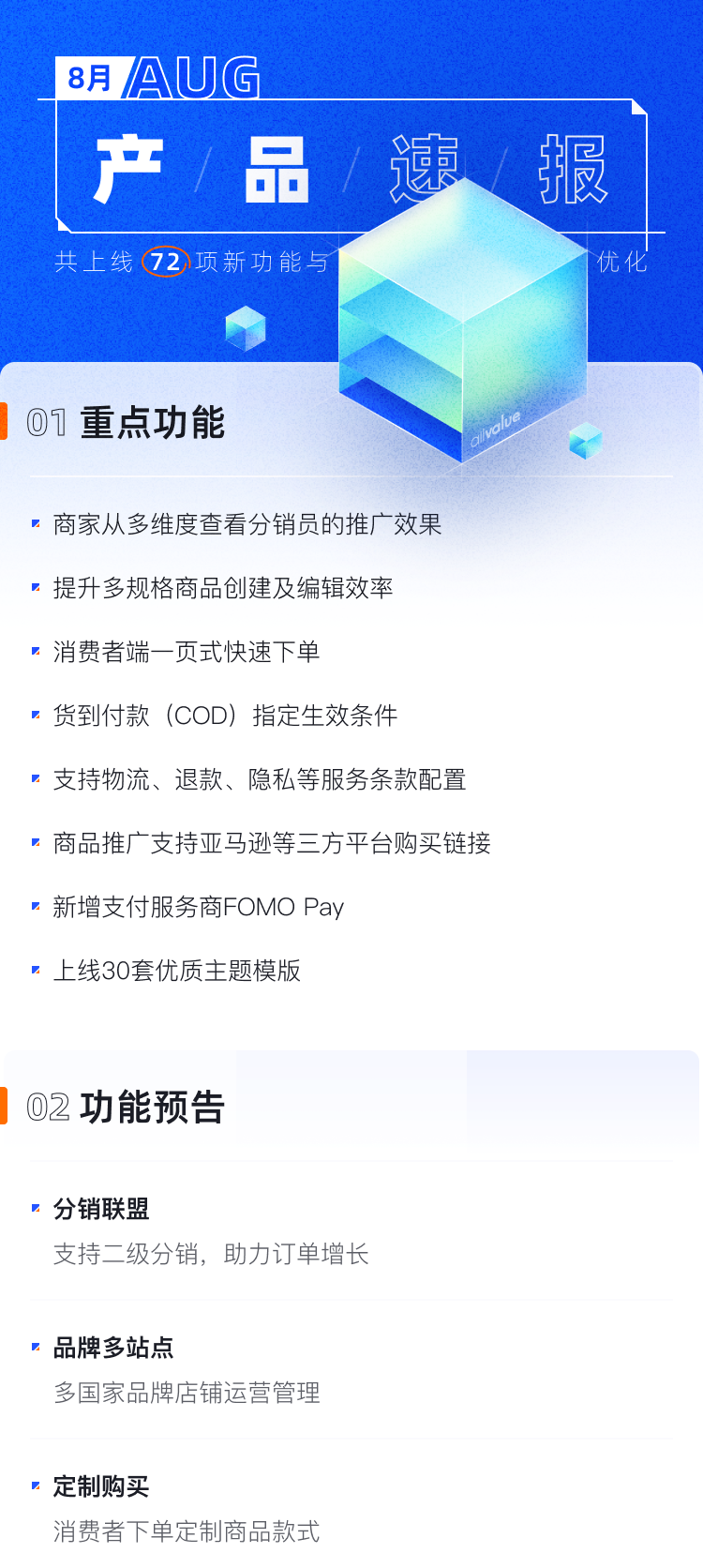 8月產(chǎn)品速報 |二級分銷、支持亞馬遜等平臺跳轉(zhuǎn)及72項功能優(yōu)化