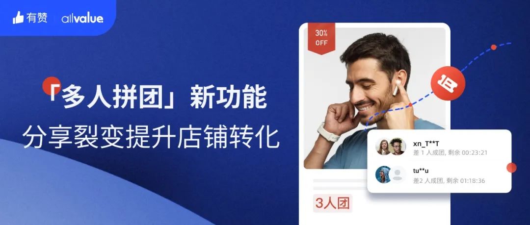 AllValue推出「多人拼團(tuán)」功能，解鎖獨(dú)立站“裂變營(yíng)銷(xiāo)”新玩法！